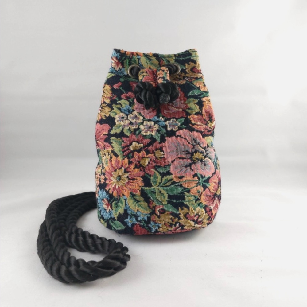 Vintage Virginia slims wear Floral Tapestry Drawstring Backpack